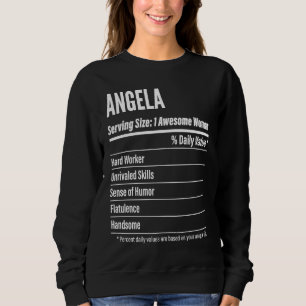 Angela Nahrungsfakte für Größenkalorien Sweatshirt