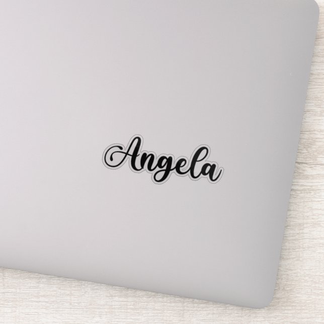 Angela Name - Handgeschriebene Kalligrafie Aufkleber (Detail)