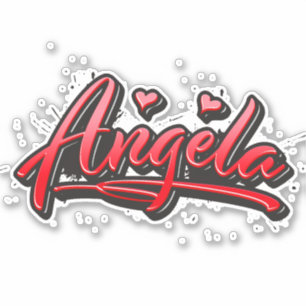 Angela red Heart Graffiti Aufkleber Sticker