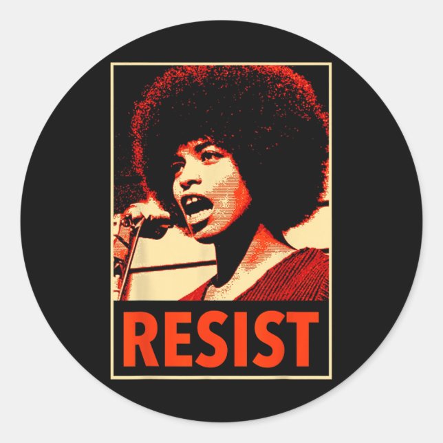 Angela - Resist - Davis Runder Aufkleber (Vorderseite)