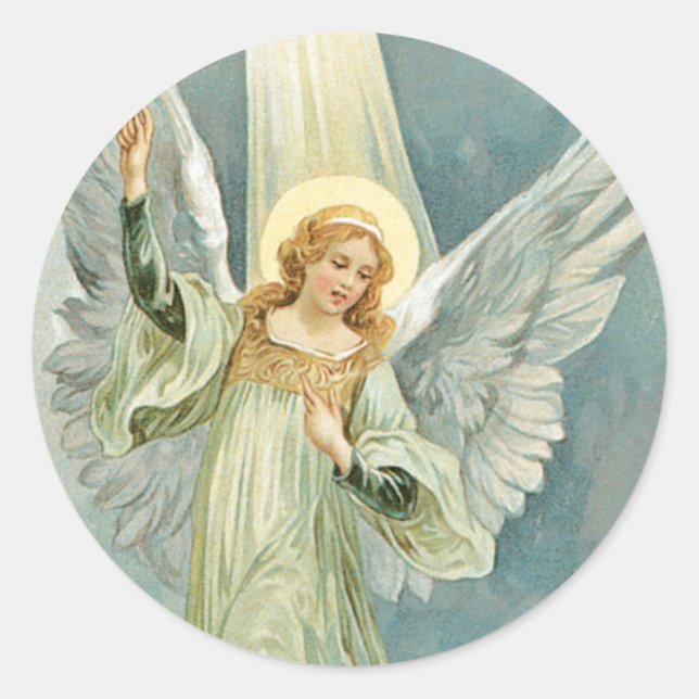 Angelaufkleber Runder Aufkleber (Vorderseite)
