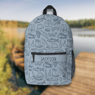 Angelausrüstung für Kinder Wandern Camping Jungen Bedruckter Rucksack