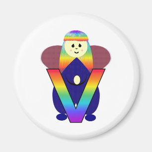 Angelbet Buchstabe V Magnet