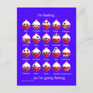 AngelBobber, Funny Fishing Moods, Emotionen Postkarte