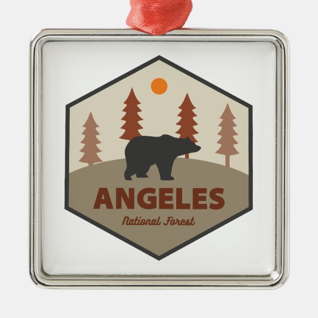 Angeles National Forest California Bear Ornament Aus Metall (Vorne)
