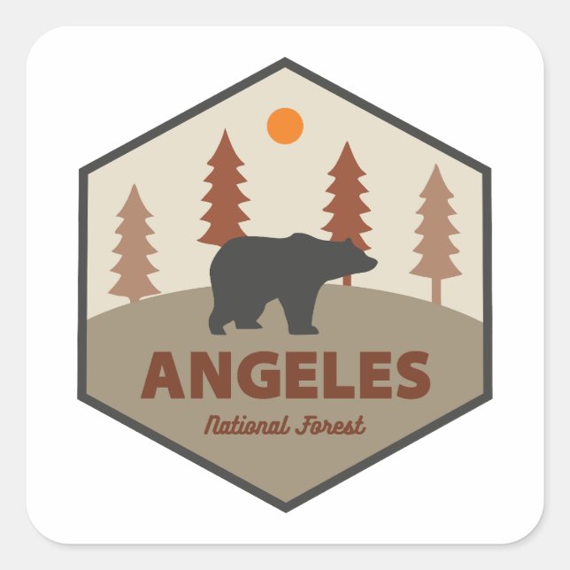 Angeles National Forest California Bear Quadratischer Aufkleber (Vorderseite)