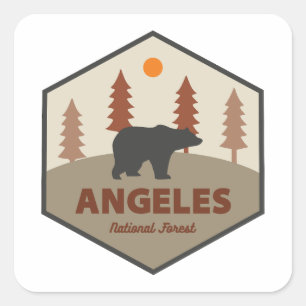 Angeles National Forest California Bear Quadratischer Aufkleber