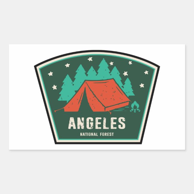 Angeles National Forest Camping Rechteckiger Aufkleber (Vorderseite)