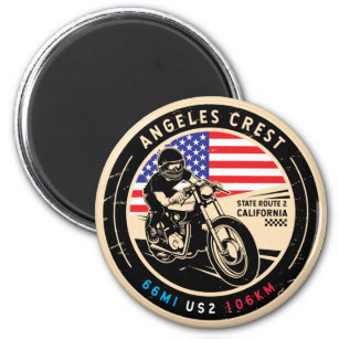 Angeles Wappen Highway California Motorrad Magnet
