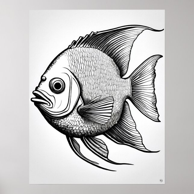 Angelfisch - Art Print Poster (Vorne)