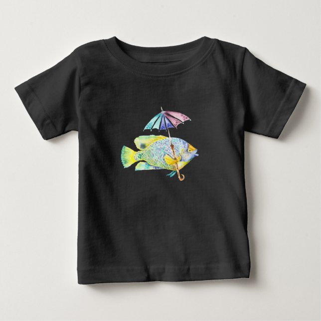 Angelfisch mit Schirm Baby T-shirt (Vorderseite)