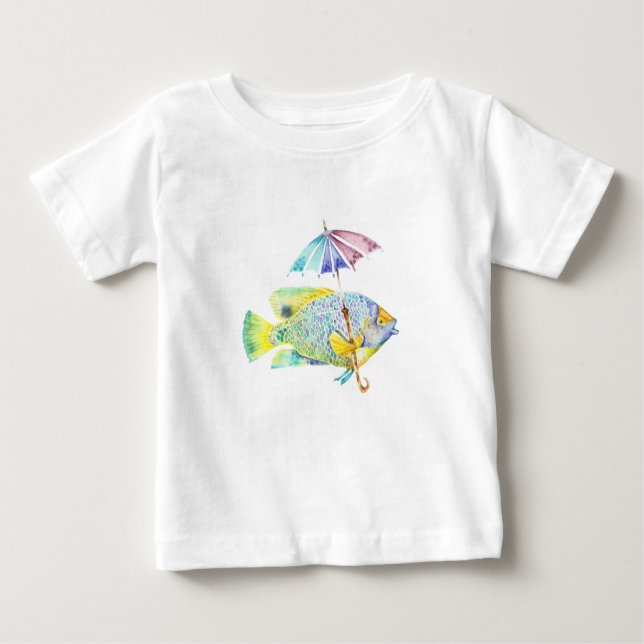 Angelfisch mit Schirm Baby T-shirt (Vorderseite)