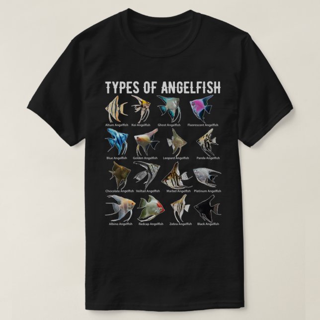 Angelfischarten Shirt Angel Fisch Frischwasser Aq (Design vorne)