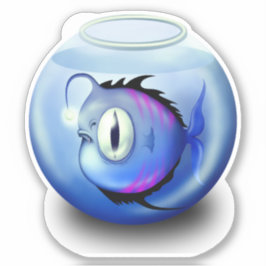 Angelfische Aquarienschale niedlich blau Aufkleber