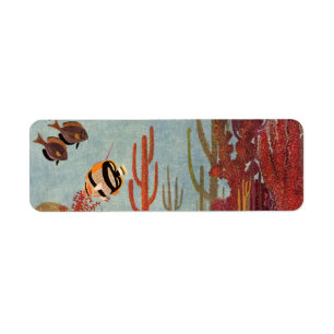 Angelfische auf Korallen, Vintage tropische Fische