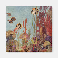 Angelfische auf Korallen, Vintage tropische Fische