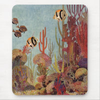 Angelfische auf Korallen, Vintage tropische Fische