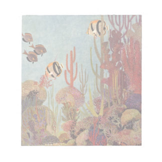 Angelfische auf Korallen, Vintage tropische Fische Notizblock