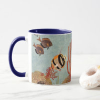 Angelfische auf Korallen, Vintage tropische Fische