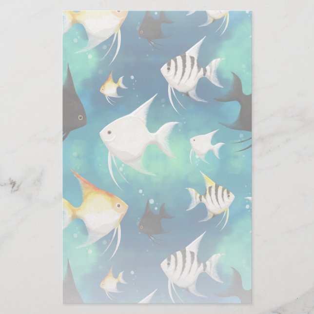Angelfish Aquarium Pattern Briefpapier (Vorderseite)
