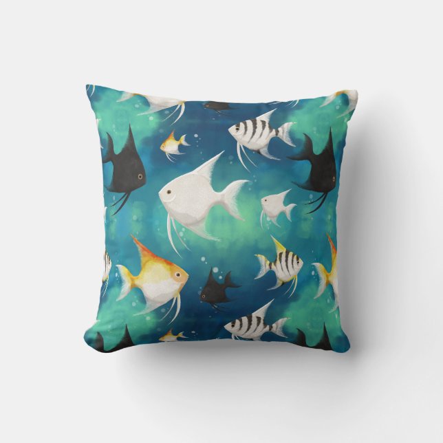 Angelfish Aquarium Pattern Kissen (Vorderseite)