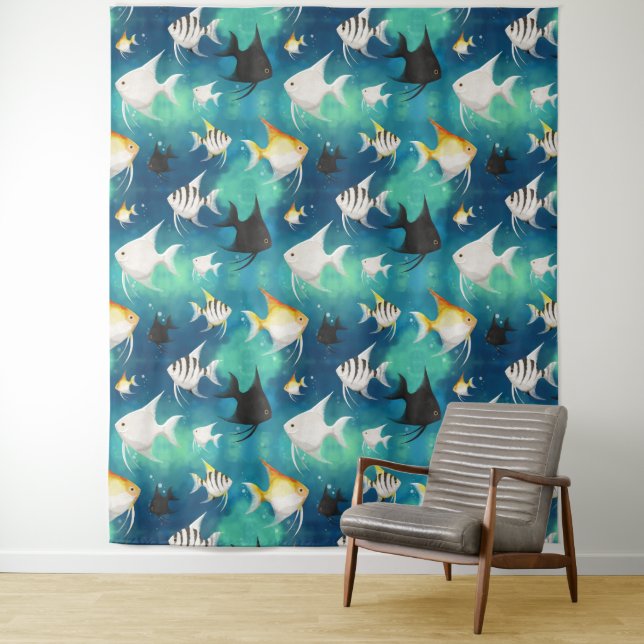 Angelfish Aquarium Pattern Wandteppich (Beispiel)