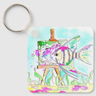 Angelfish Artist Painting Schlüsselanhänger