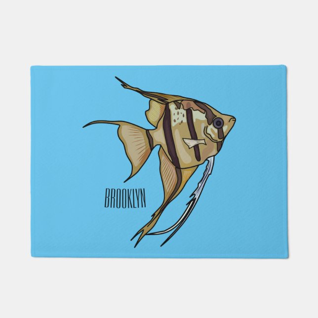 Angelfish Cartoon Illustration Fußmatte (Vorderseite)