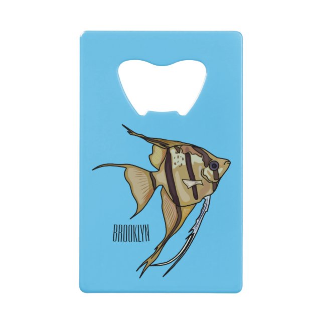 Angelfish Cartoon Illustration Geldbeutel Flaschenöffner (Vorderseite)