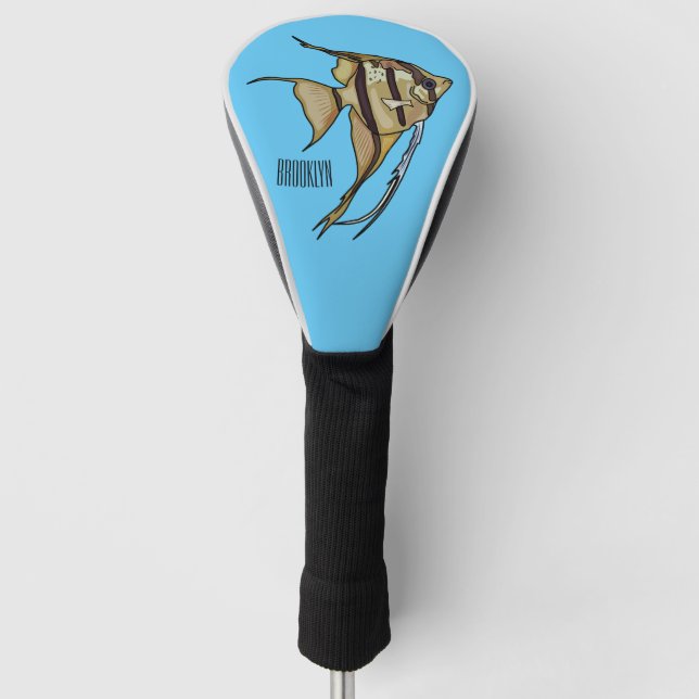 Angelfish Cartoon Illustration Golf Headcover (Vorderseite)