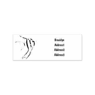 Angelfish Cartoon Illustration Gummistempel