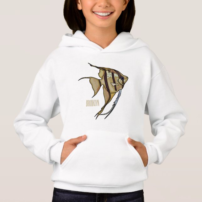 Angelfish Cartoon Illustration Hoodie (Vorderseite)