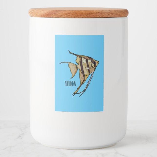 Angelfish Cartoon Illustration Lebensmitteletikett (Vorderseite)