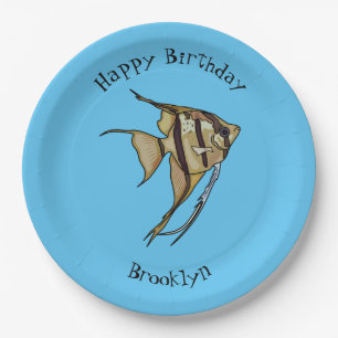 Angelfish Cartoon Illustration Pappteller