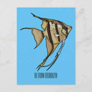 Angelfish Cartoon Illustration Postkarte