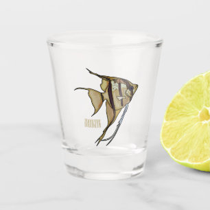 Angelfish Cartoon Illustration Schnapsglas