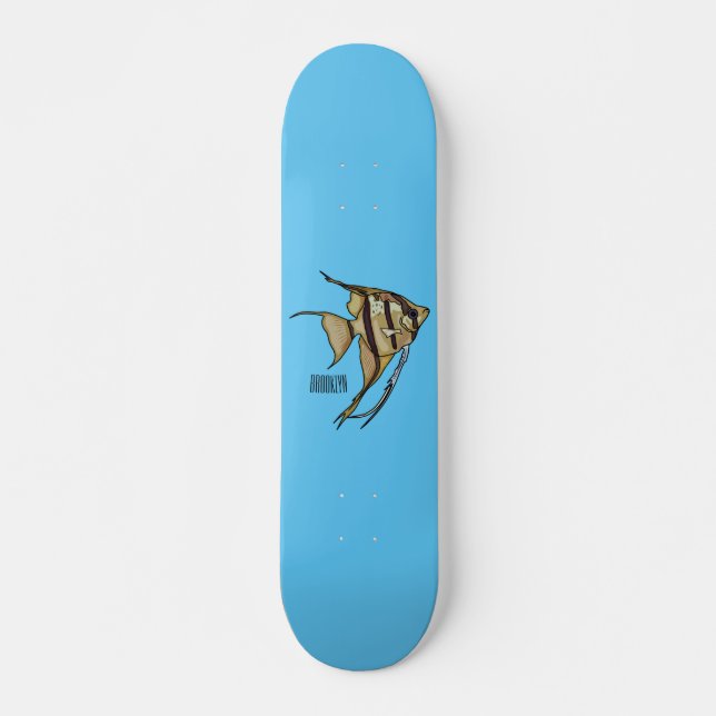 Angelfish Cartoon Illustration Skateboard (Vorne)
