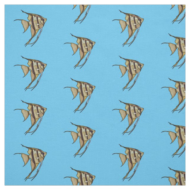 Angelfish Cartoon Illustration Stoff (Muster)