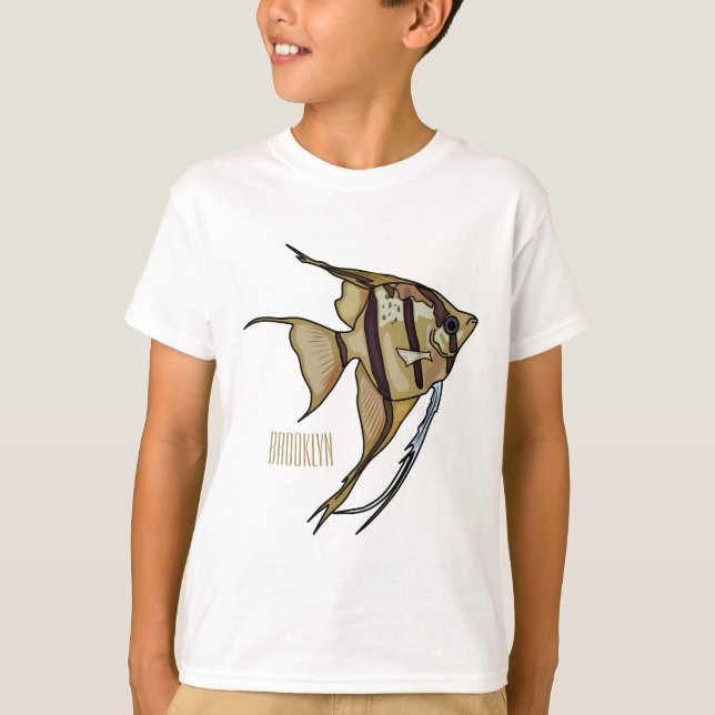 Angelfish Cartoon Illustration T-Shirt (Vorderseite)