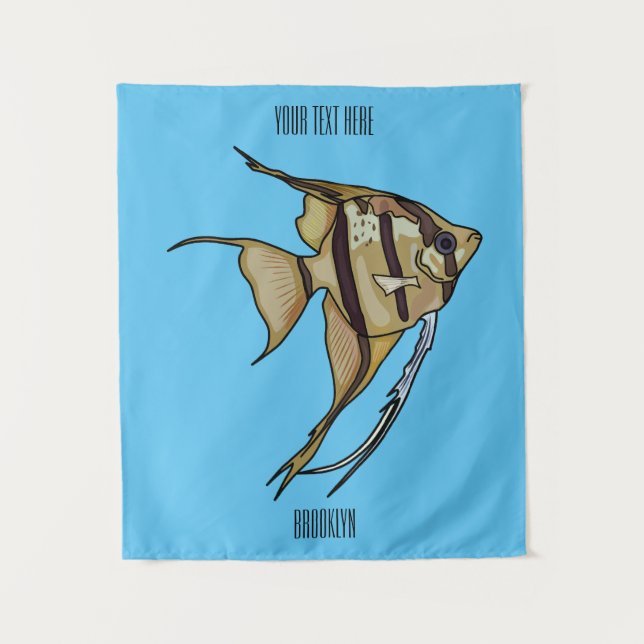 Angelfish Cartoon Illustration Wandteppich (Vorderseite)
