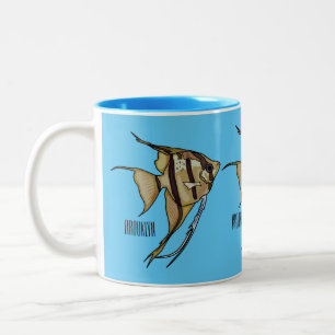 Angelfish Cartoon Illustration Zweifarbige Tasse