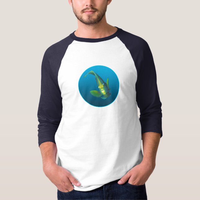 Angelfish - Design auf gradientenblauem Hintergrun T-Shirt (Vorderseite)