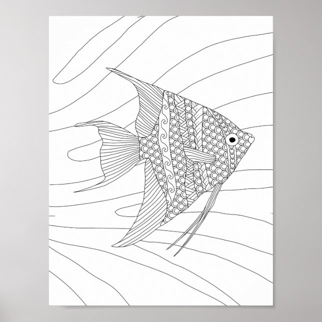 Angelfish Erwachsenenfarbposter Poster (Vorne)