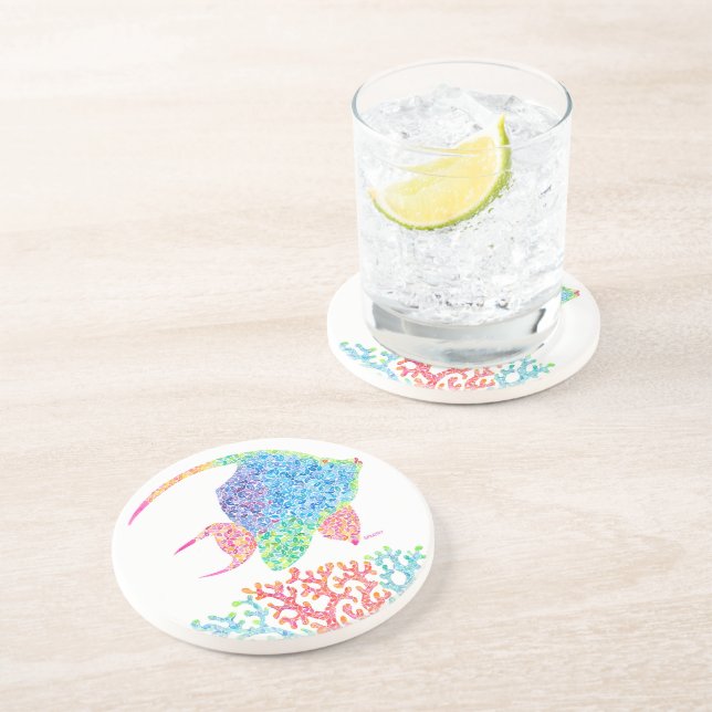 Angelfish Sandstone Untersetzer (Seite)