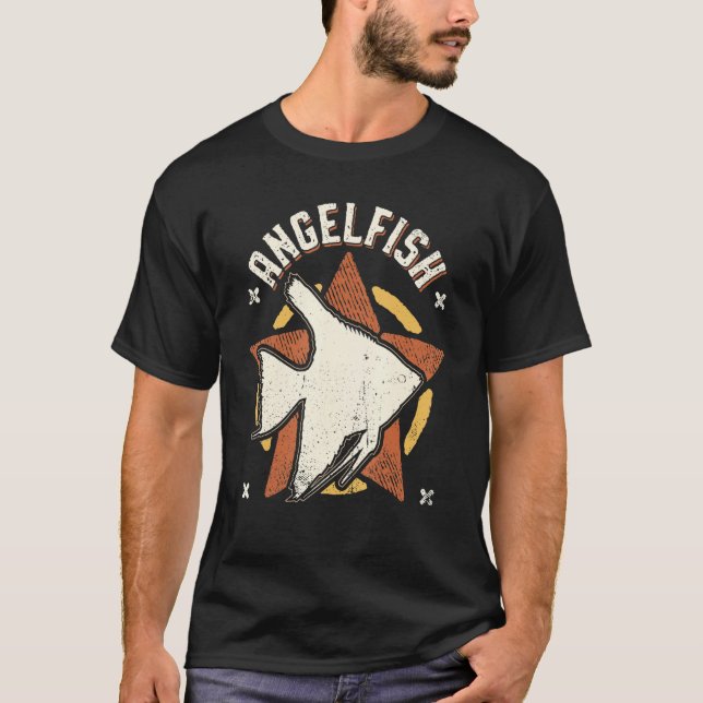 Angelfish Vintage Retro Classic Animal T-Shirt (Vorderseite)