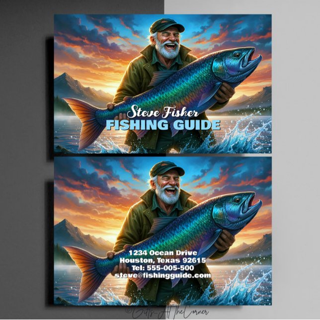 Angelführer Fischer Fisch See Ozean Visitenkarte (Von Creator hochgeladen)