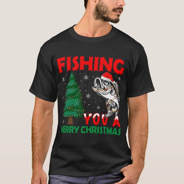 Angelgeräte Fisch-Silhouette V1 T-Shirt (Vorderseite)