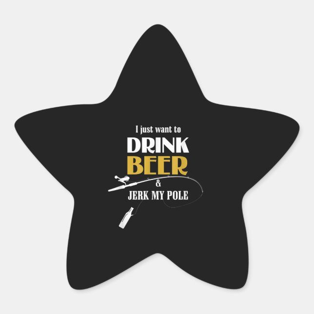 Angelgeschenk Woll ich gerade Drink Bier Stern-Aufkleber (Vorderseite)