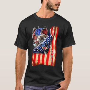 Angelhaken Amerikanische Flagge T-Shirt