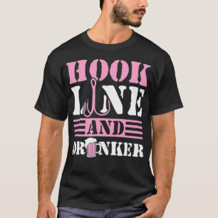 Angelhaken, Angelschnur und Trinker Angeln Bier Lu T-Shirt